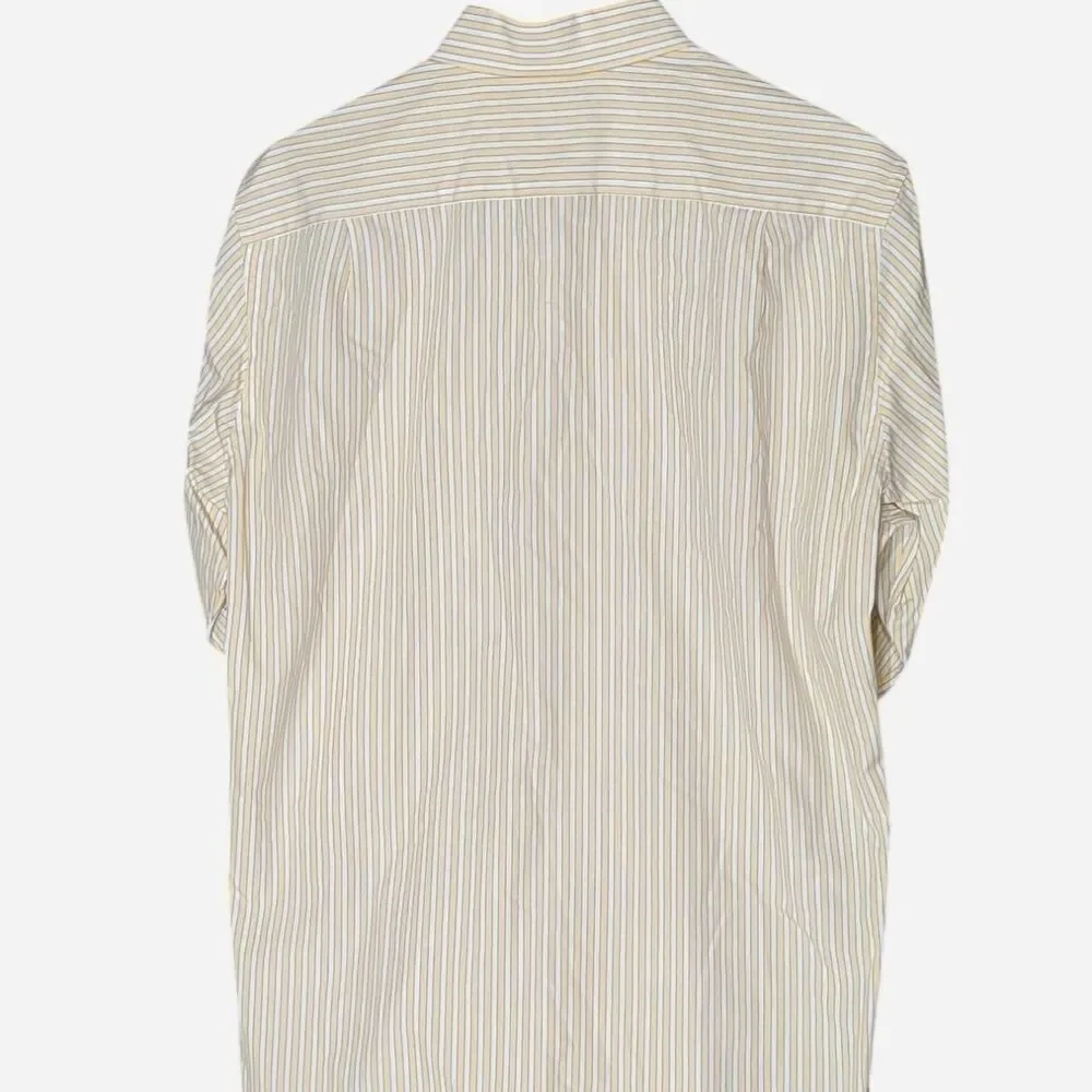 J.Crew Haberdashery Shirt Mens Medium M Yellow Striped 80s 2-Ply Cotton L/S